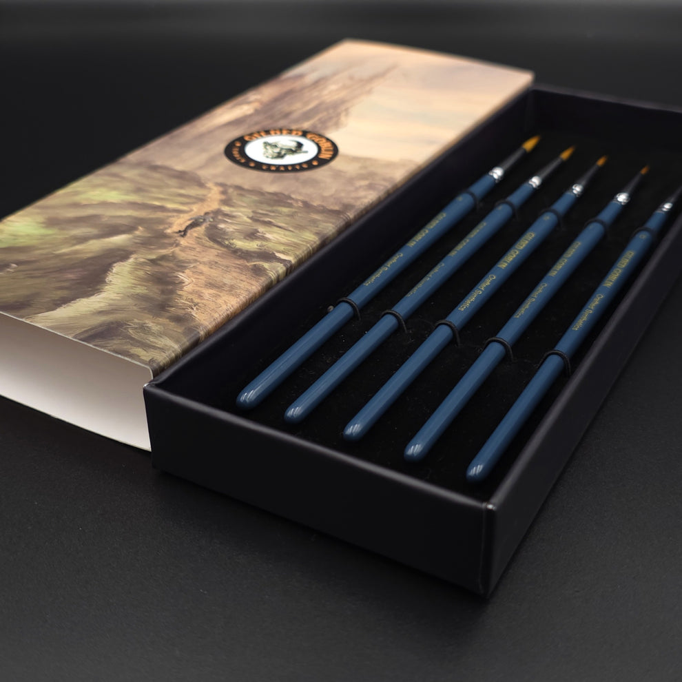 Ebonflame Crafted Synthetic Brush Set – Gilded Goblin Tools & Crafts